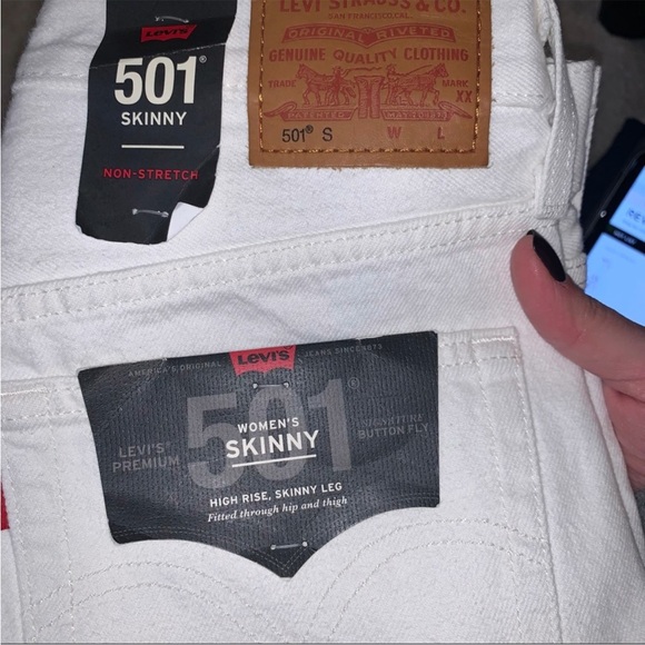 Levi’s 501 Skinny Jean White Size 26 - Picture 4 of 4